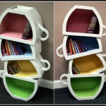 Fincan tasarımlı kitaplık modeli