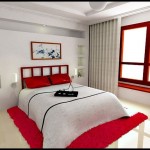 Kırmızı beyaz yatak odası