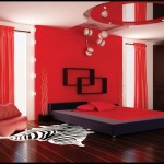 En şık kırmızı yatak odası dekorasyonu