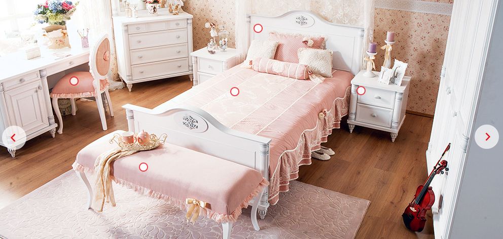 Çilek mobilya romantic genç odası takımı