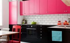 Pembe mutfak dolapları modelleri