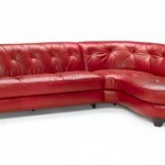 Kırmızı renkli deri klasik italyan tasarımı kanepe modeli