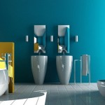 Mavi renkli banyo duvar tasarımı