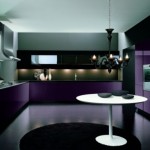 Modern italyan tasarım mor siyah mutfak dekorasyonu